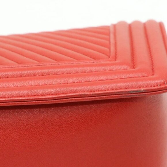 Chanel Medium Chevron Boy Bag - Red - Picture 13 of 16